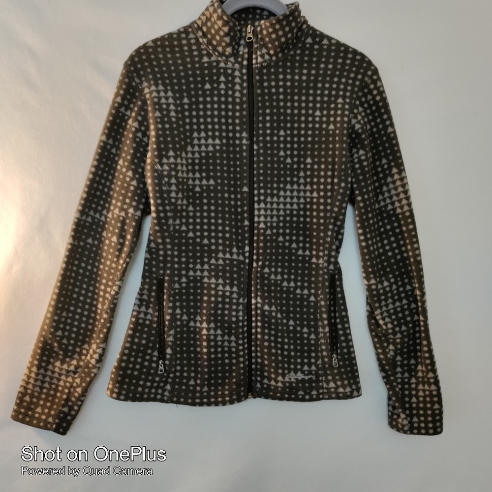 Eddie Bauer Women’s Charcoal Grey Fleece Jacket. Pre-owned - Very Good size S